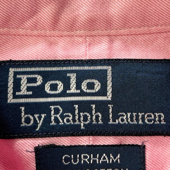 Vintage Polo Ralph Lauren Shirt Mens 17.5 34/35 Curham Pink Long Sleeve Button U - Picture 3 of 9